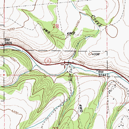 Topographic Map of Webfoot Creek, OR