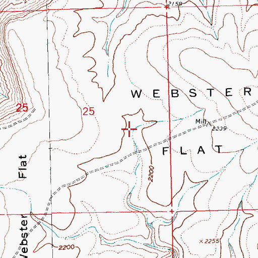 Topographic Map of Webster Flat, OR