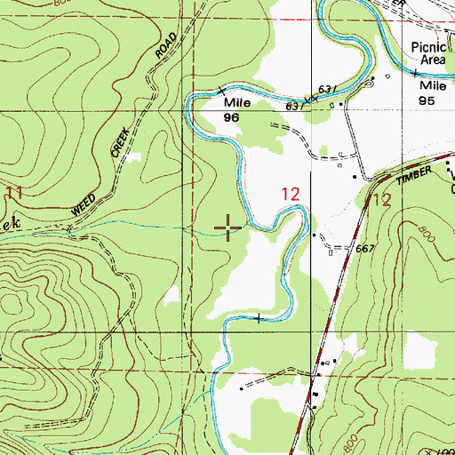 Topographic Map of Weed Creek, OR