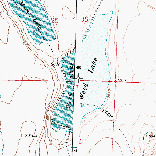 Topographic Map of Weed Lake, OR