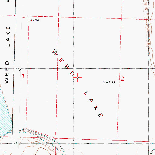 Topographic Map of Weed Lake Flat, OR