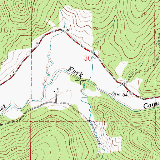 Topographic Map of Weekly Creek, OR