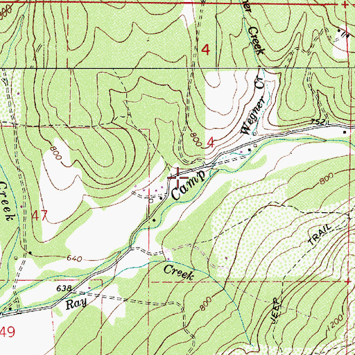 Topographic Map of Wegner Creek, OR