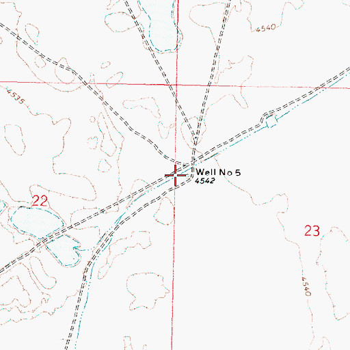Topographic Map of Well Number Five, OR