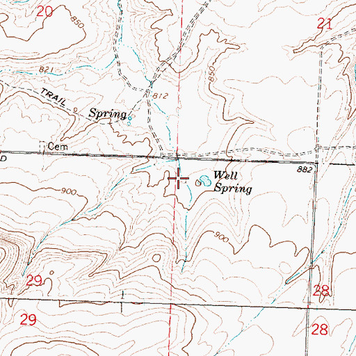 Topographic Map of Well Spring, OR