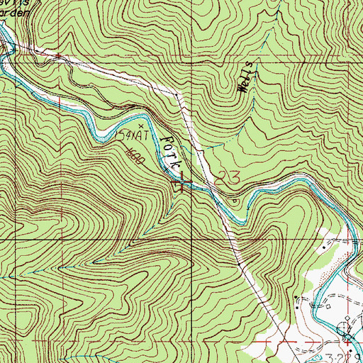 Topographic Map of Wells Creek, OR