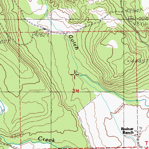 Topographic Map of Welsh Gulch, OR