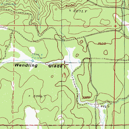 Topographic Map of Wendling Glade, OR