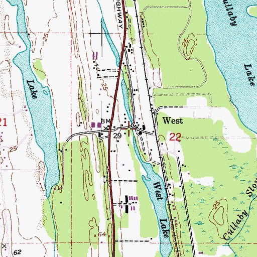 Topographic Map of West (historical), OR
