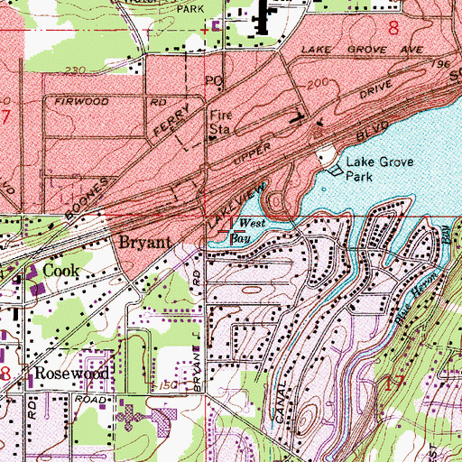 Topographic Map of West Bay, OR