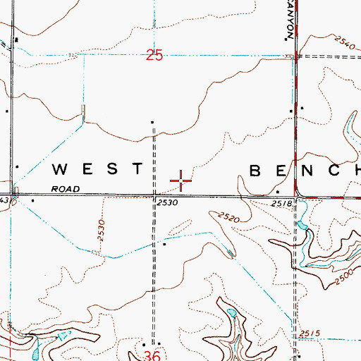 Topographic Map of West Bench, OR