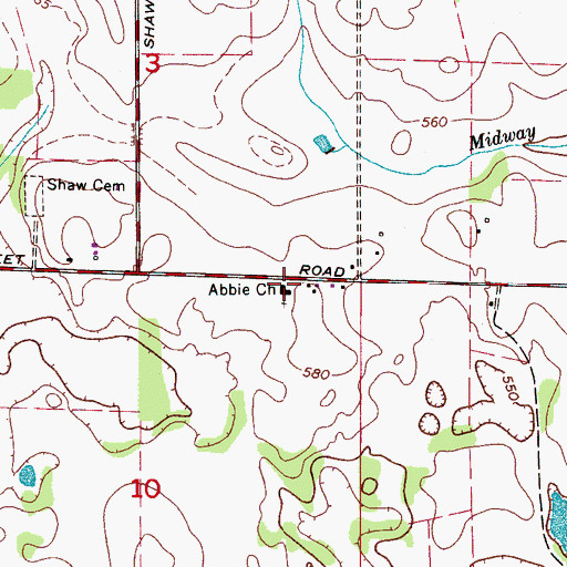 Topographic Map of Abbie Baptist Church, AL
