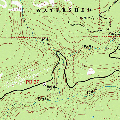 Topographic Map of West Branch Falls Creek, OR