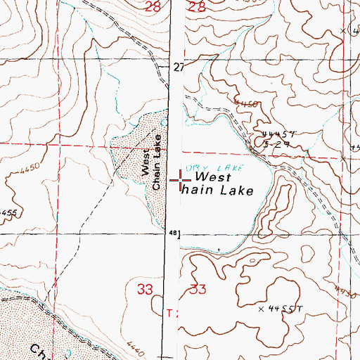 Topographic Map of West Chain Lake, OR