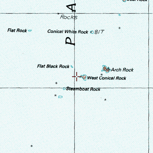Topographic Map of West Conical Rock, OR