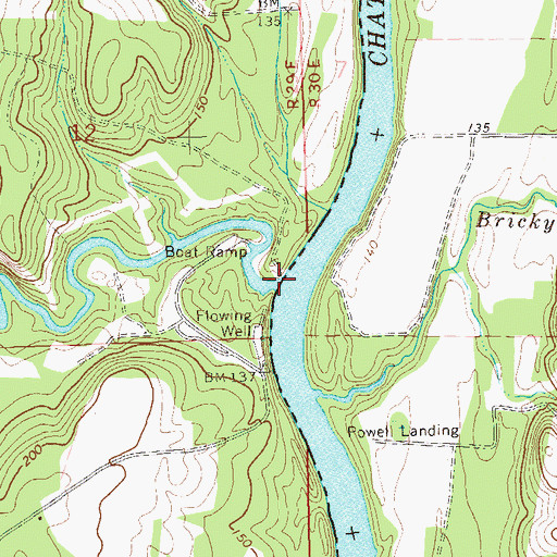 Topographic Map of Abbie Creek, AL