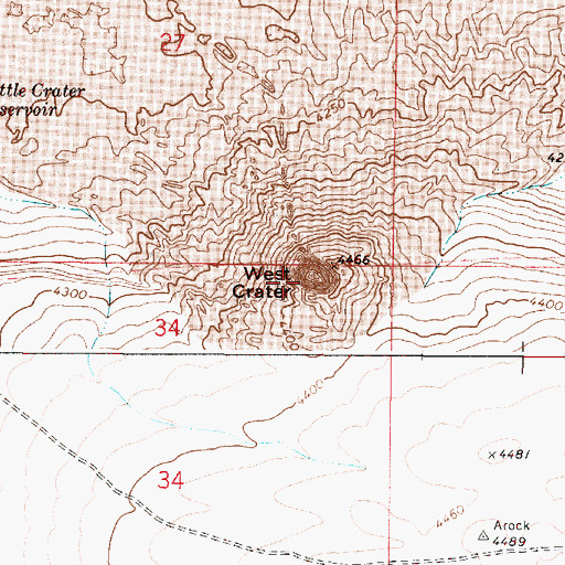 Topographic Map of West Crater, OR