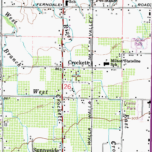 Topographic Map of West Crockett Branch, OR