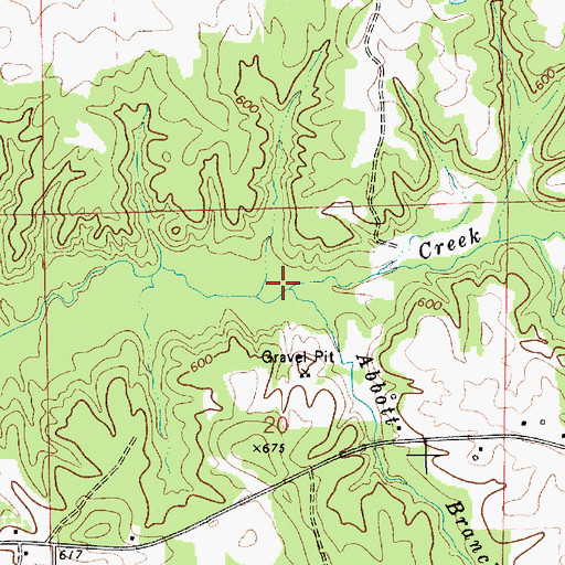 Topographic Map of Abbott Branch, AL