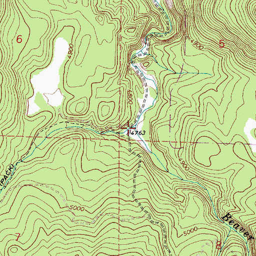Topographic Map of West Fork Beaver Creek, OR