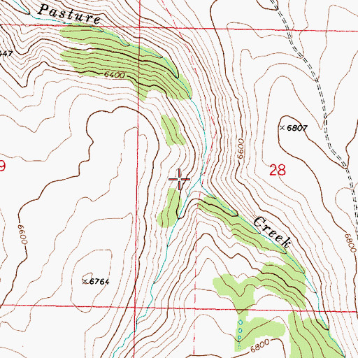 Topographic Map of West Fork Big Pasture Creek, OR