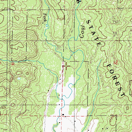 Topographic Map of West Fork Coal Creek, OR