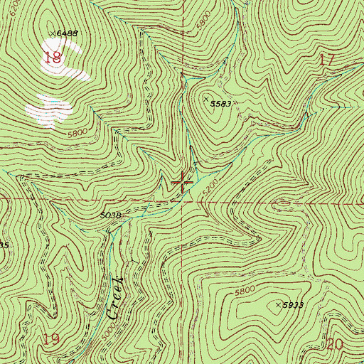 Topographic Map of West Fork Lake Creek, OR