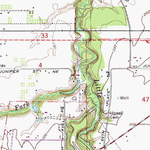 Topographic Map of West Fork Little Pudding River, OR