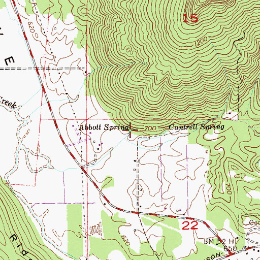 Topographic Map of Abbott Spring, AL