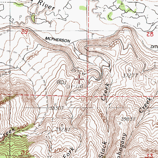 Topographic Map of West Fork Stack Creek, OR