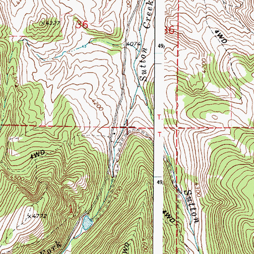 Topographic Map of West Fork Sutton Creek, OR