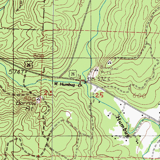 Topographic Map of West Humbug Creek, OR