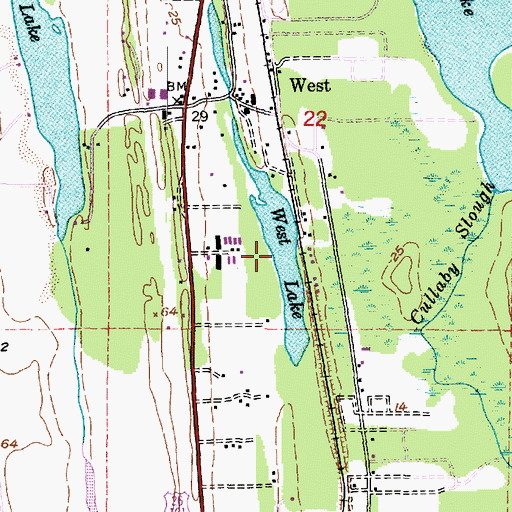 Topographic Map of West Lake, OR