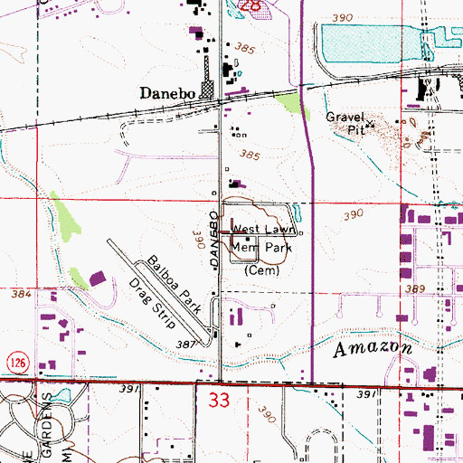 Topographic Map of West Lawn Memorial Park, OR