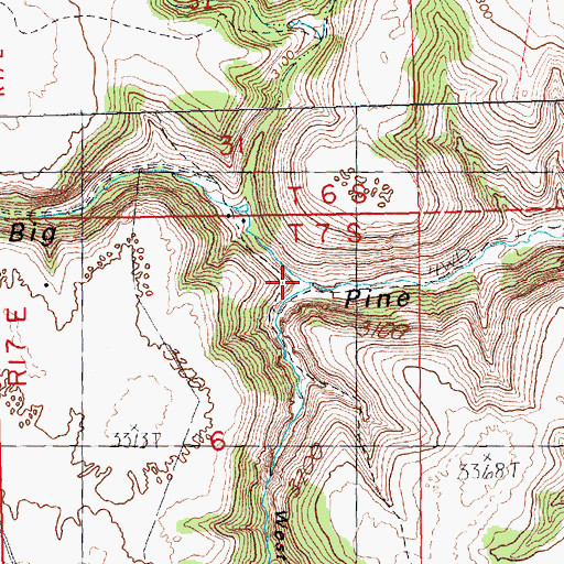 Topographic Map of West Little Pine Hollow, OR