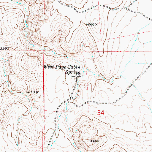 Topographic Map of West Page Cabin Spring, OR