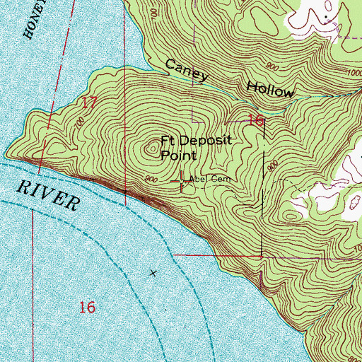 Topographic Map of Abel Cemetery, AL