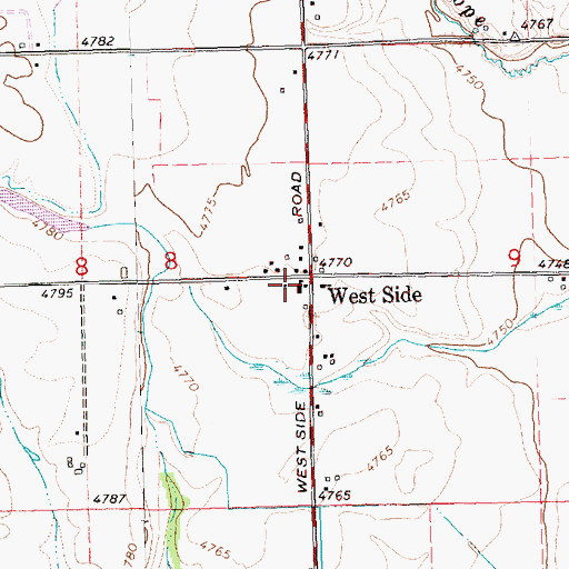 Topographic Map of West Side, OR