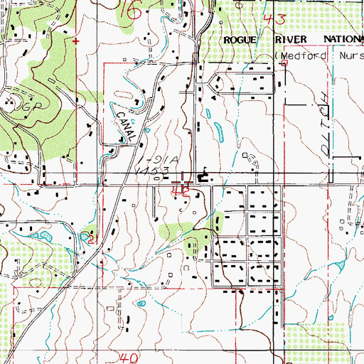 Topographic Map of West Side School (historical), OR