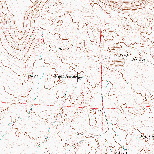 Topographic Map of West Spring, OR