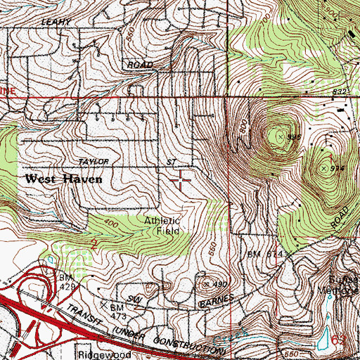Topographic Map of West Tualatin View Elementary School, OR