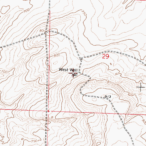 Topographic Map of West Well, OR