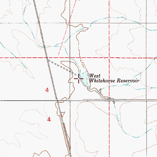 Topographic Map of West Whitehorse Reservoir, OR