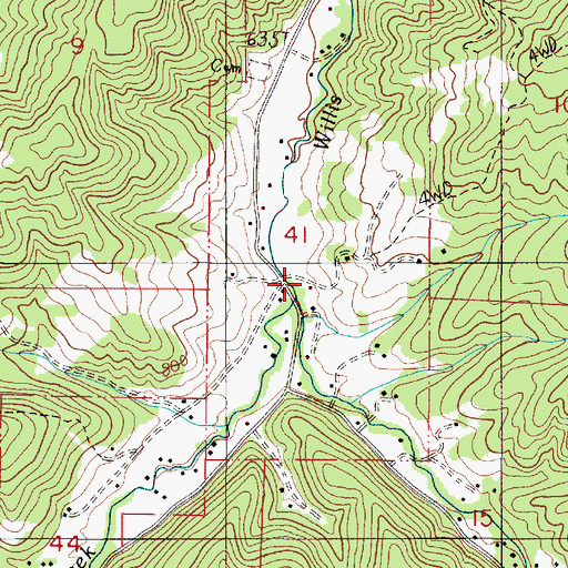 Topographic Map of West Willis Creek, OR