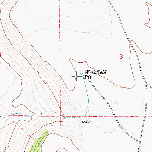 Topographic Map of Westfield Pit, OR
