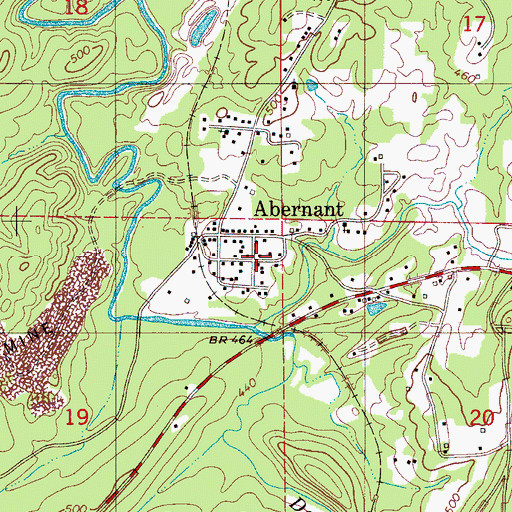 Topographic Map of Abernant, AL