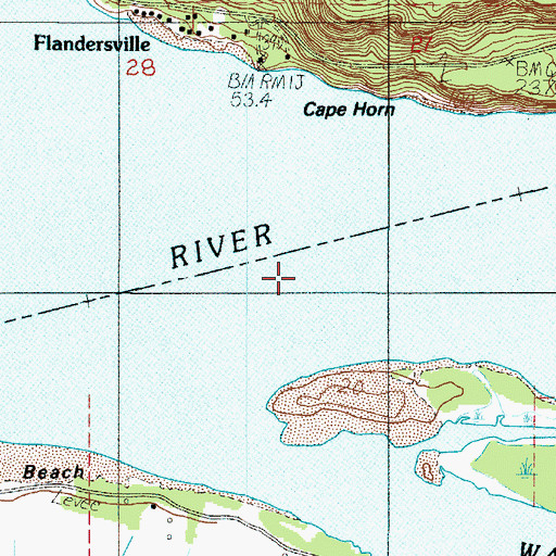 Topographic Map of Westport Channel, OR