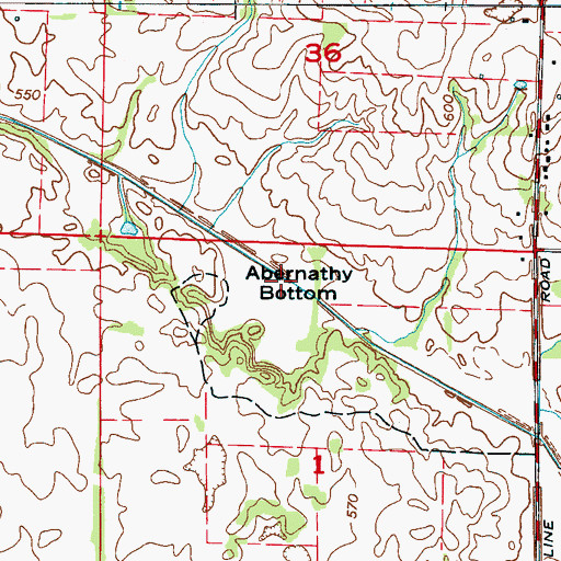 Topographic Map of Abernathy Bottom, AL