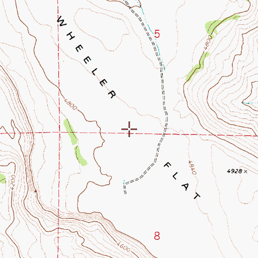 Topographic Map of Wheeler Flat, OR