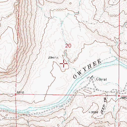 Topographic Map of Whiskey Canyon, OR